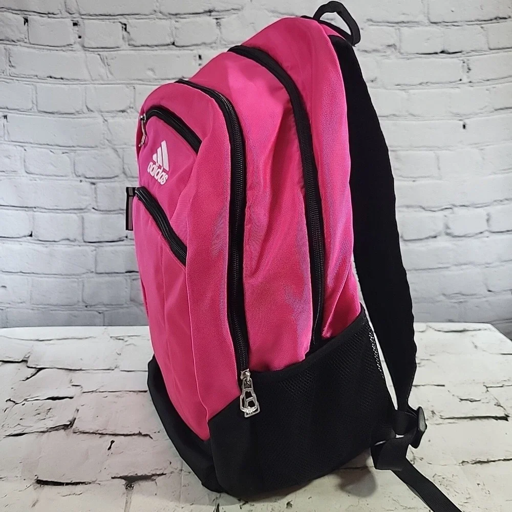 Adidas Pink Backpack Girls School Bag Multi Compartment Pockets - Picture 7 of 12